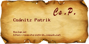 Csánitz Patrik névjegykártya