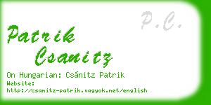 patrik csanitz business card